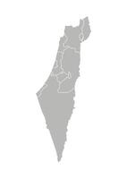 vector aislado ilustración de simplificado administrativo mapa de Israel. fronteras de el distritos, regiones. gris siluetas blanco describir.