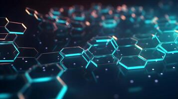 AI generated 3d rendering of a hexagonal pattern photo