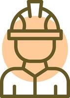 Factory Worker Linear Circle Icon vector