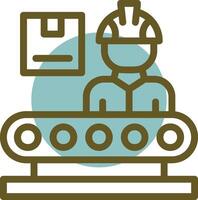Production Linear Circle Worker Linear Circle Icon vector