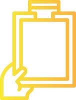 Hand Clipboard Linear Gradient Icon vector