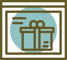 Gift Box Linear Circle Icon vector