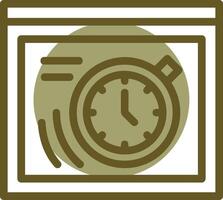 Alarm Clock Linear Circle Icon vector