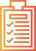 Clipboard with Checklist Linear Gradient Icon vector