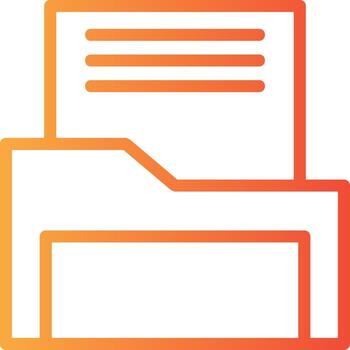 File Folder Linear Gradient Icon vector