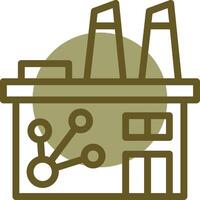 Industry Networking Linear Circle Icon vector