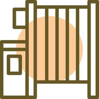 Factory Gate Linear Circle Icon vector