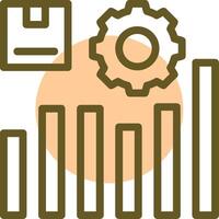 Production Chart Linear Circle Icon vector