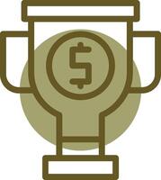 Trophy Linear Circle Icon vector
