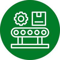 Assembly Line Outline Circle Icon vector