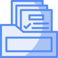 Documentation Line Filled Blue Icon vector