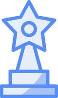 Trophy Line Filled Blue Icon vector