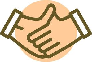 Handshake Linear Circle Icon vector