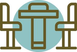 Conference Table Linear Circle Icon vector