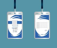 Front and back id card template with picture vector