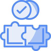 Solution Line Filled Blue Icon vector