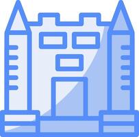 Castle Line Filled Blue Icon vector