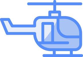 Helicopter Line Filled Blue Icon vector