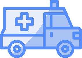 Ambulance Line Filled Blue Icon vector