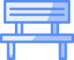 Bench Line Filled Blue Icon vector