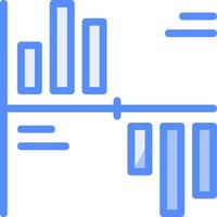 Gantt Chart Line Filled Blue Icon vector