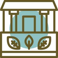 Courtyard Linear Circle icon vector