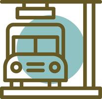 Bus Stop Linear Circle icon vector