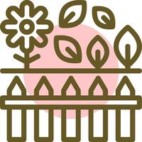 Garden Linear Circle icon vector