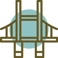 Bridge Linear Circle icon vector