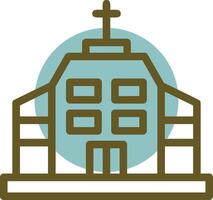 Iglesia lineal circulo icono vector