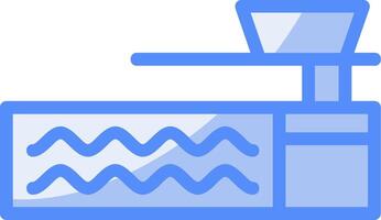 Diving Board Line Filled Blue Icon vector