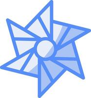 Pinwheel Line Filled Blue Icon vector