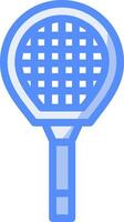 bádminton raqueta línea lleno azul icono vector