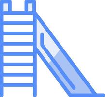 Slide Line Filled Blue Icon vector