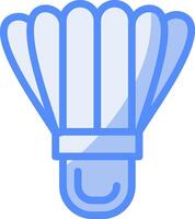 Shuttlecock Line Filled Blue Icon vector