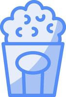 Popcorn Line Filled Blue Icon vector