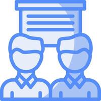 Meeting Line Filled Blue Icon vector