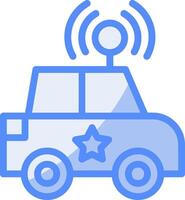 Police Car Line Filled Blue Icon vector