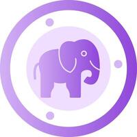 Elephant Glyph Gradient Icon vector