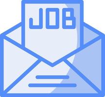 Offer Letter Line Filled Blue Icon vector