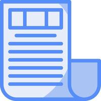 Newspaper Line Filled Blue Icon vector