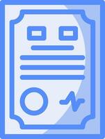 Contract Line Filled Blue Icon vector
