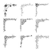 Corners elements for frames for page decoration vector