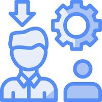 Recruitment Manager Line Filled Blue Icon vector