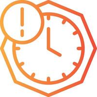 Clock with DeadLinear Linear Gradient Icon vector