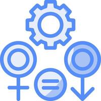 Gender Equality Line Filled Blue Icon vector