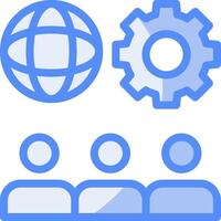 Company Culture Line Filled Blue Icon vector