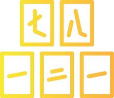 Mahjong Tiles Linear Gradient Icon vector