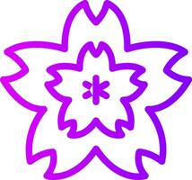 Cherry Blossom Linear Gradient Icon vector