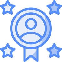 Employee of the Month Line Filled Blue Icon vector